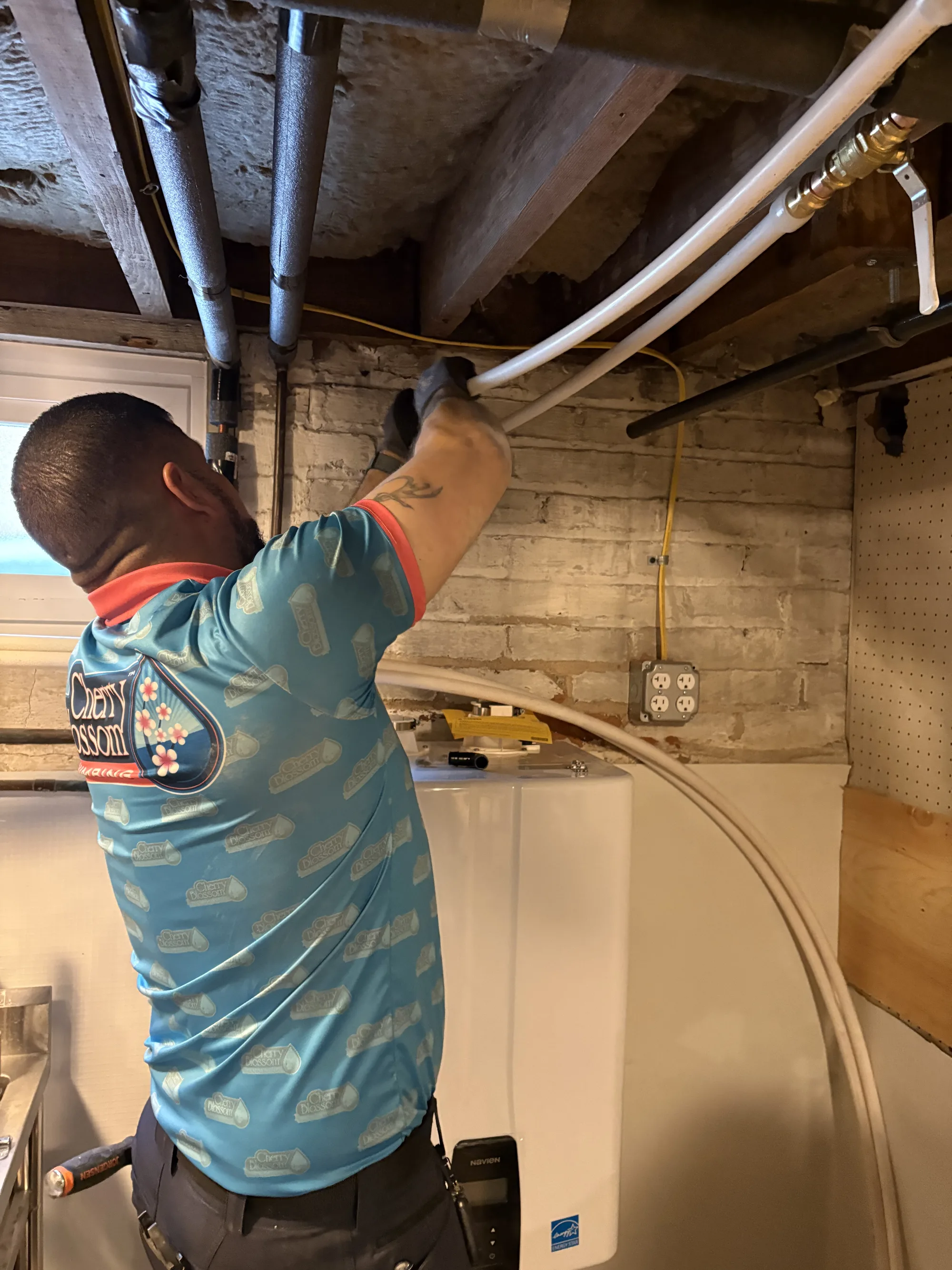 Technician Extending Water Line