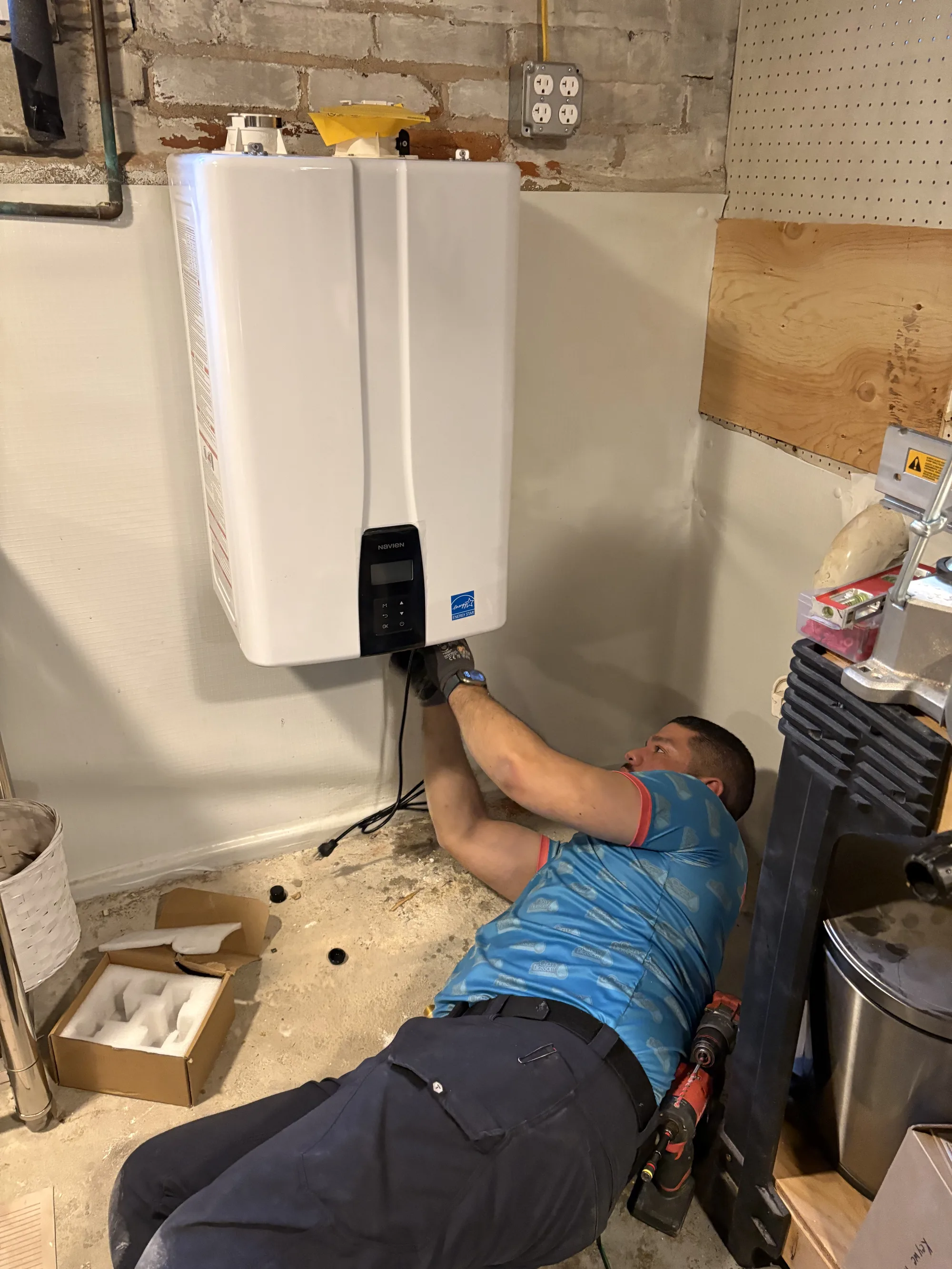 Technician Working on Tankless
