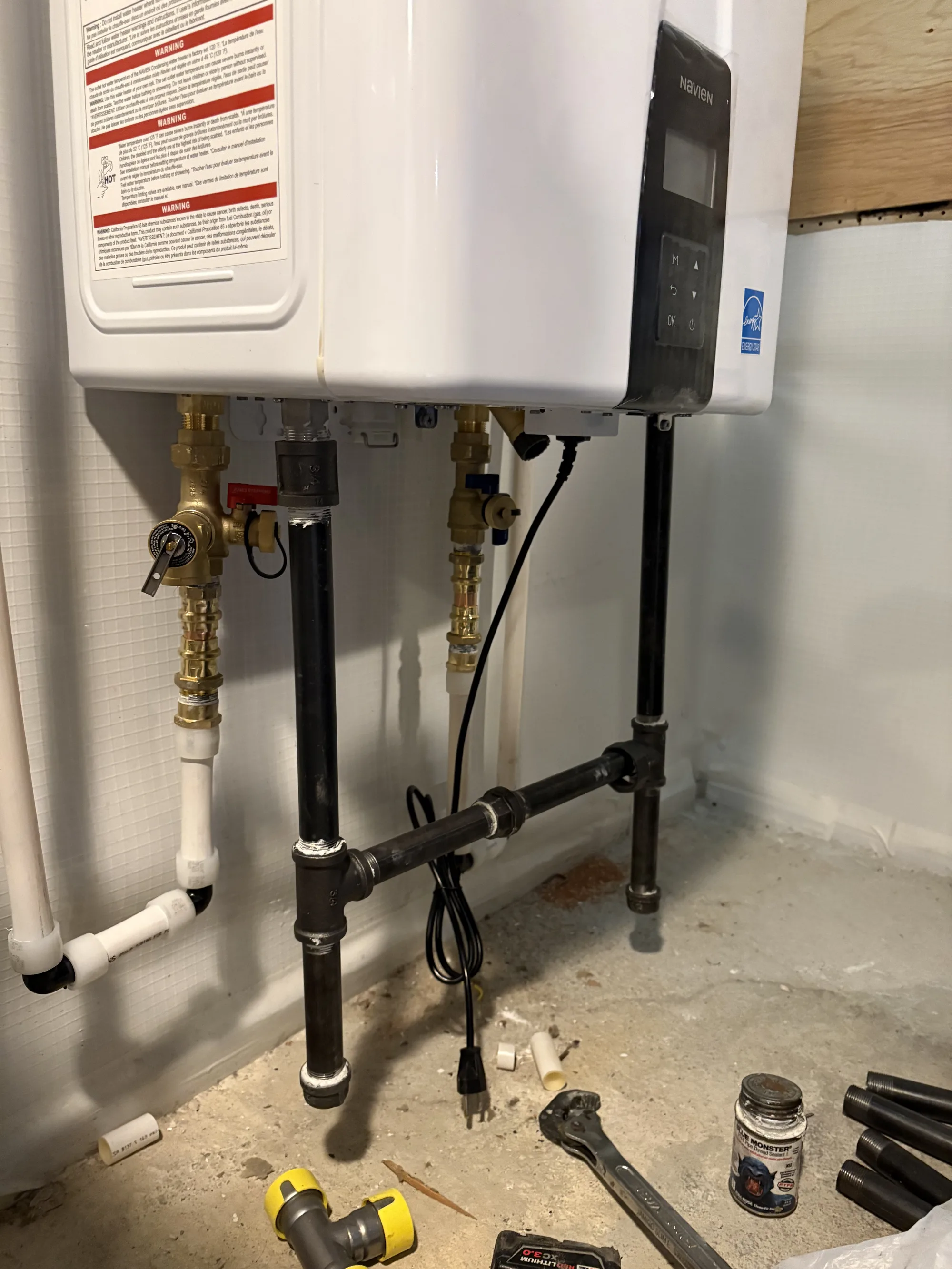 Finished tankless water heater install