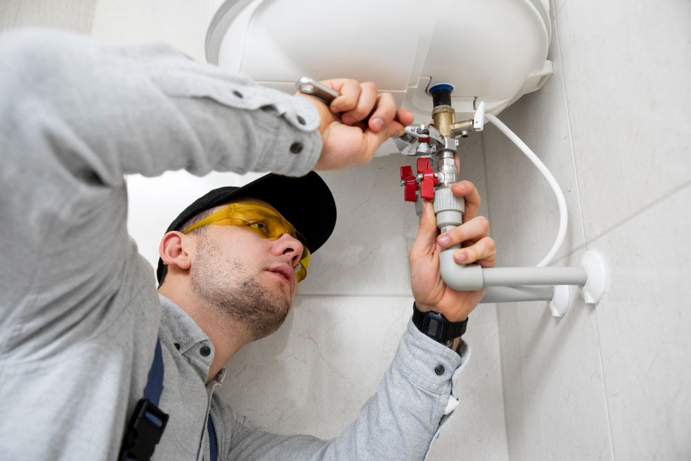 worker repairing water heater 2